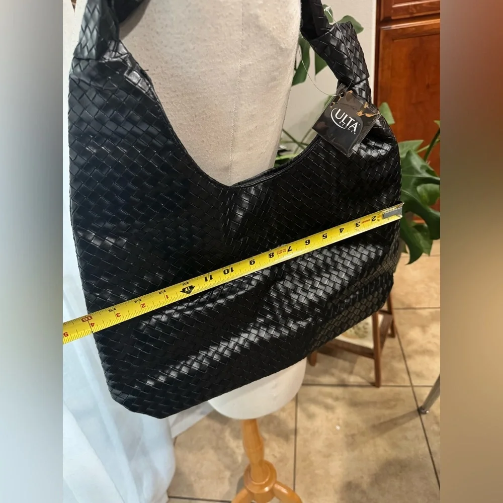 Ulta Beauty Black Hobo‎ Bag with Textured Finish